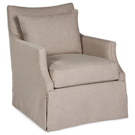 Swivel Glider Chair with Loose Pillow Cushions